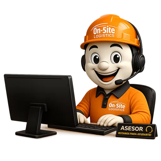Asesor de On-Site Logistics con casco y diadema